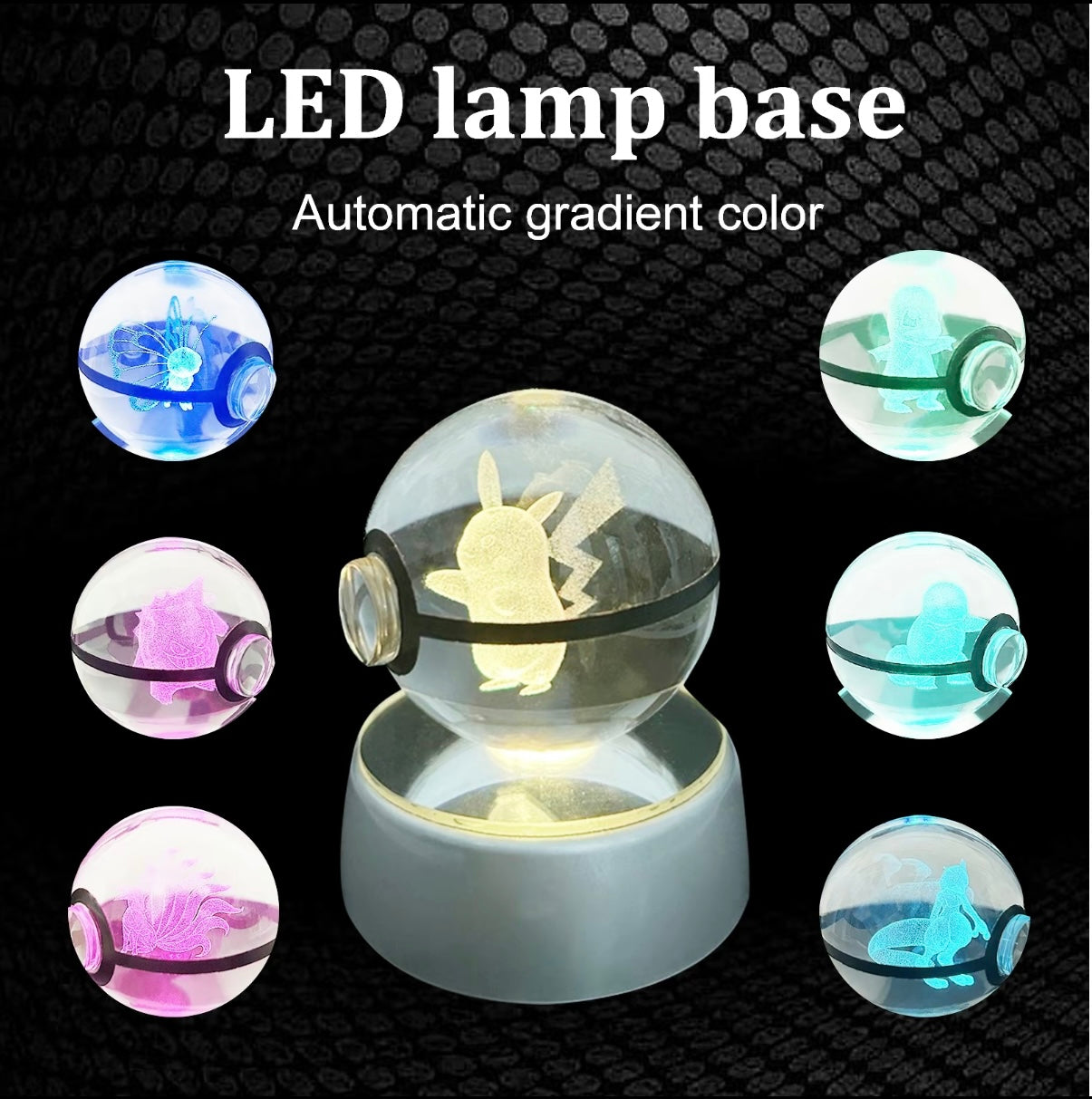 Anime Character LED Crystal Light Spheres (Cordless)