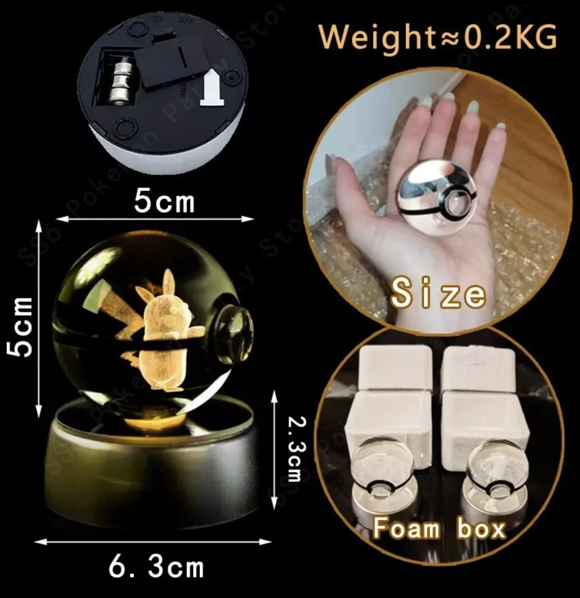 Anime Character LED Crystal Light Spheres (Cordless)